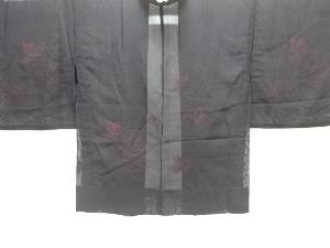 大正ロマン　紗流水に花模様刺繍絵羽織